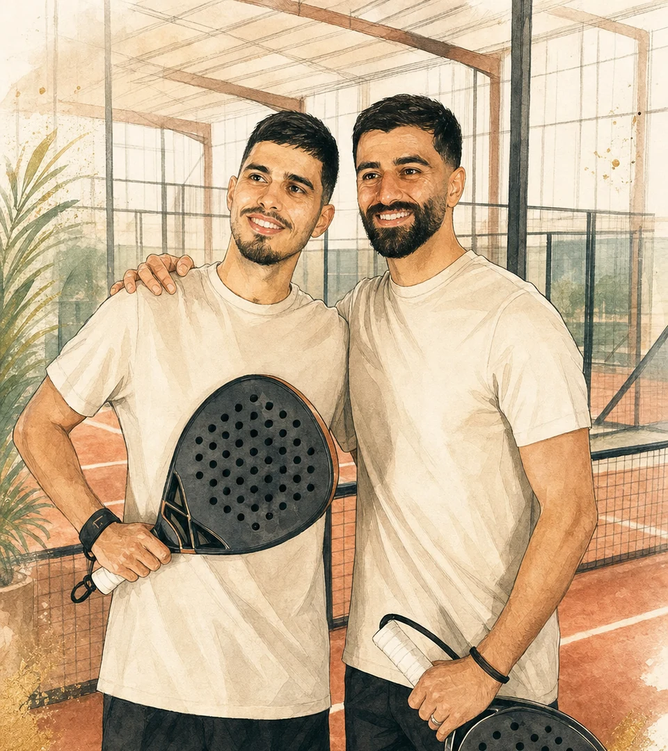 Illustration d'Umut Bozok et João Teixeira, fondateurs du Royal Padel Club